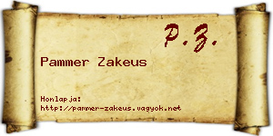 Pammer Zakeus névjegykártya